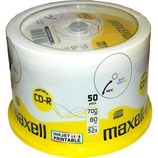 CD-R Maxell 52x 700MB 50 Stück hohe Kompatibilität und Haltbarkeit