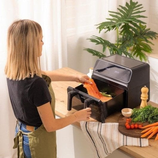 Fritadeira de Ar Cecotec Cecofry Advance 9000 Window 9L 2850W Dupla Cuba LED