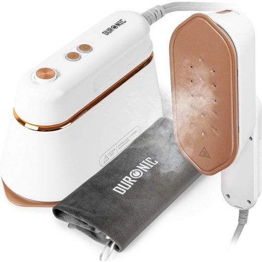 Duronic HS90 WE Plancha de Viaje 2 en 1 Giratorio con Mango Plegable