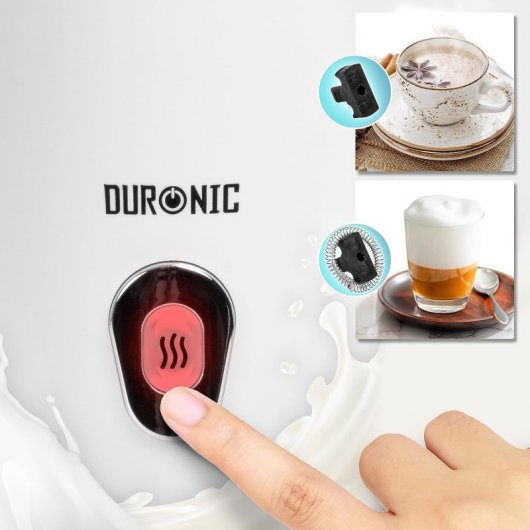 Duronic MF130 Espumador de Leche Caliente/Fría 550W Base Inalámbrica 360°