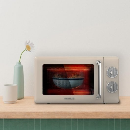 Cecotec ProClean 3110 Micro-ondes Rétro avec Grill 20L 700W Beige