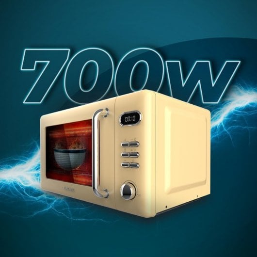 Cecotec ProClean 5110 Retro Microondas con Grill 20L 700W Amarillo