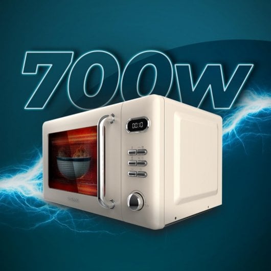 Cecotec ProClean 5110 Retro Microondas con Grill 20L 700W Beige