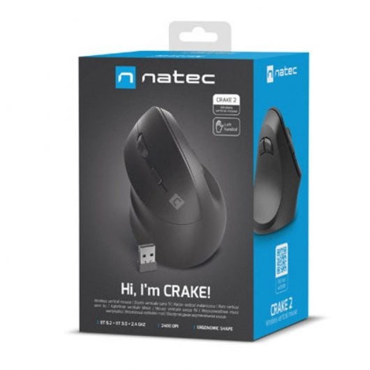 Mouse verticale wireless per mancini Natec Crake 2 2400 DPI nero