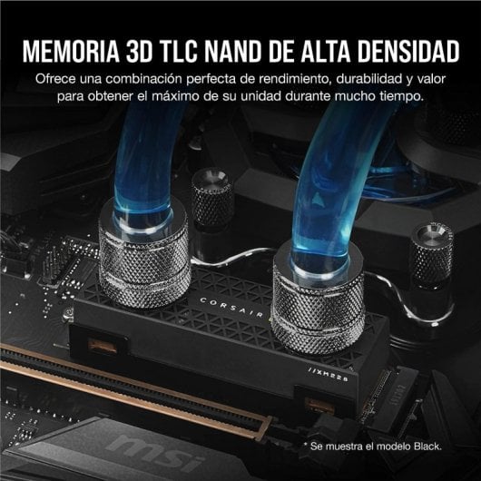 Blocco di raffreddamento a liquido Corsair Hydro X Series XM2 M.2 per SSD bianco