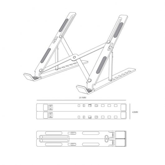 Aisens LPS2M-173 Soporte para Portátil/Tablet hasta 15" Plata