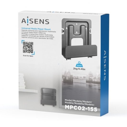 Aisens MPC02-155 Universal-Wandhalterung für Mini-PC/Router, Schwarz