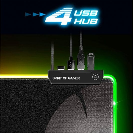 Spirit of Gamer Darkskull Hub RGB XXXL Tapete Gaming Preto
