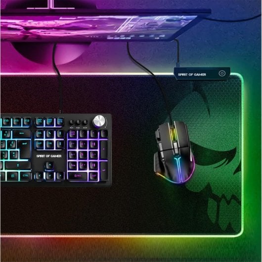 Spirit of Gamer Darkskull Hub RGB XXXL Tapete Gaming Preto