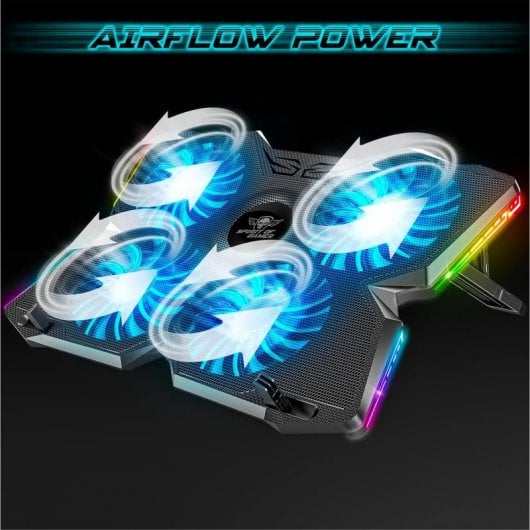 Spirit of Gamer Airblade 500 Base Refrigeradora RGB x4 Ventiladores para Portátiles hasta 17"