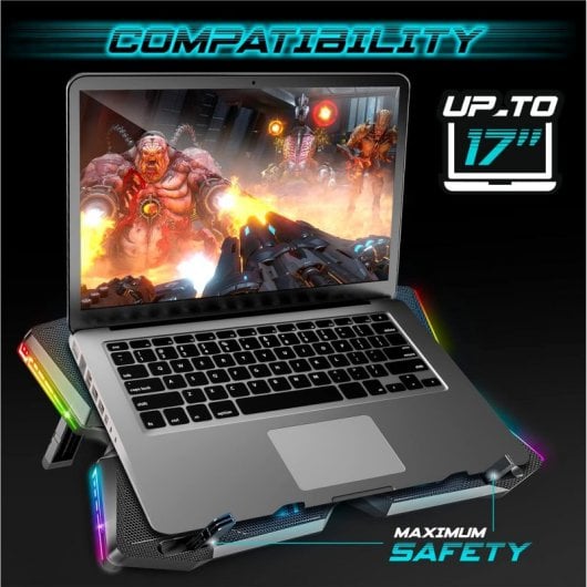 Spirit of Gamer Airblade 500 Base Refrigeradora RGB x4 Ventiladores para Portátiles hasta 17"