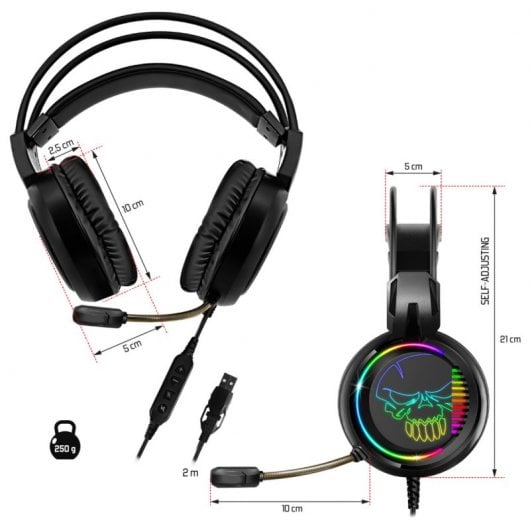 Spirit of Gamer Elite H10 Headset Gaming RGB 7.1 Preto