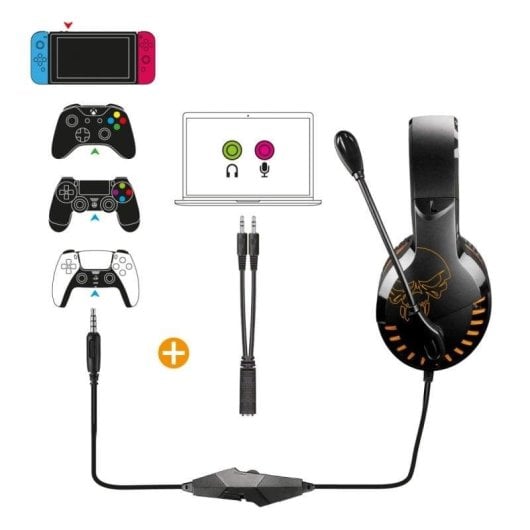 Auriculares Spirit of Gamer PRO-H3 con cable jack 3,5 mm Gaming Negro Naranja