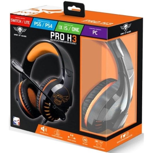 Auriculares Spirit of Gamer PRO-H3 con cable jack 3,5 mm Gaming Negro Naranja