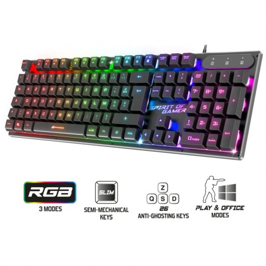 Spirit of Gamer Pro K1 Teclado Gaming RGB Negro