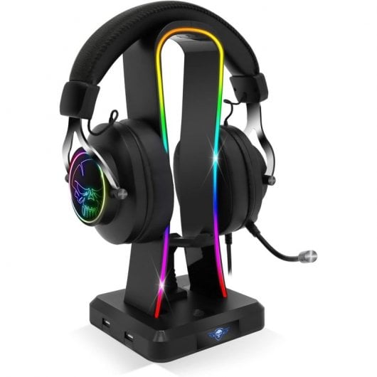 Spirit of Gamer Sentinel Soporte Auriculares Gaming RGB x4 USB 2.0 Negro
