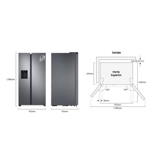 Samsung RS68CG852DS9EF Frigorífico Americano Side by Side D Acero Inoxidable