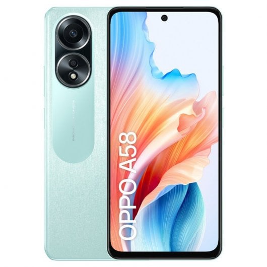 OPPO A58 4G Smartphone, AI Doppia fotocamera 50+2MP, Selfie 8MP, Display 6.72” 60HZ LCD FHD+, 5000mAh, RAM 6 (Esp 2GB/4GB/6GB)+ROM 128GB (esp2TB), IP54, [Versione Italia], Dlazzing Green