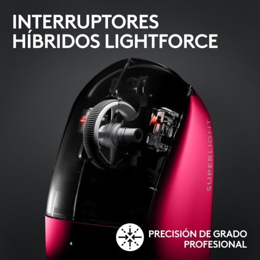 Logitech G PRO X SUPERLIGHT 2 LIGHTSPEED Ratón Inalámbrico Gaming Rosa 44000 DPI