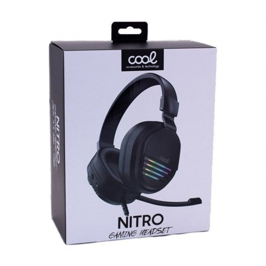 Cool Nitro Auriculares Stereo PC/PS4/PS5/Xbox Gaming Iluminación + Adaptador Audio