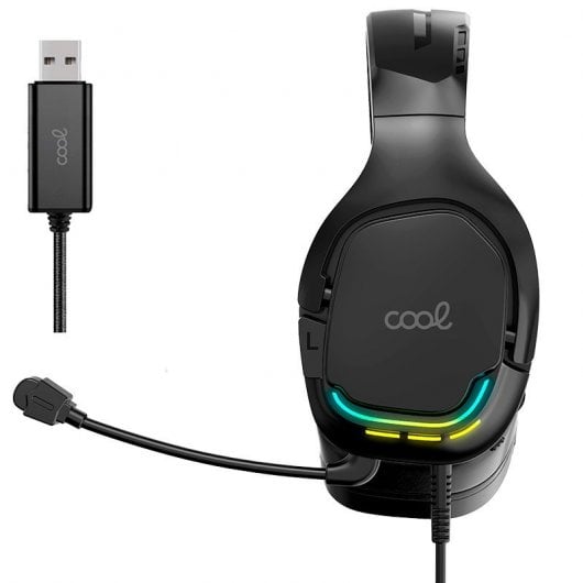 Cuffie da gioco stereo Cool Tuned per PC/PS4/PS5/Xbox LED RGB USB 7.1 Nero