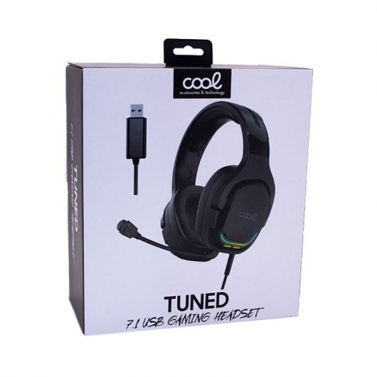 Cool Tuned Auriculares Stereo PC/PS4/PS5/Xbox Gaming LED RGB USB 7.1 Negros