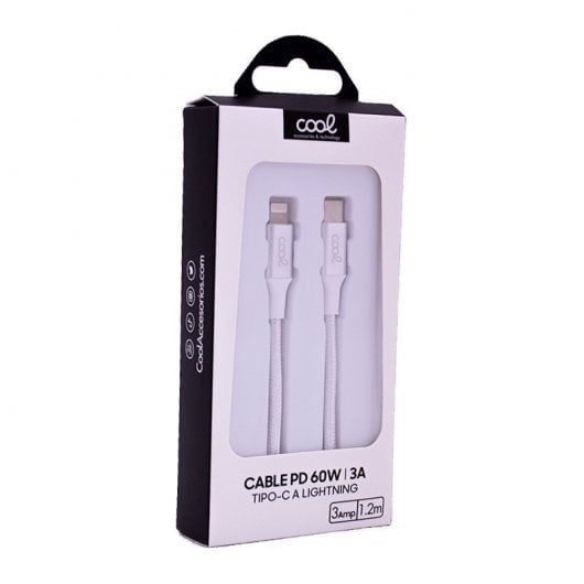 Cabo USB de nylon legal tipo C para Lightning 1,2 m branco