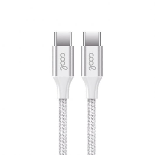 Cavo USB in nylon da tipo C a tipo C da 1,2 m bianco