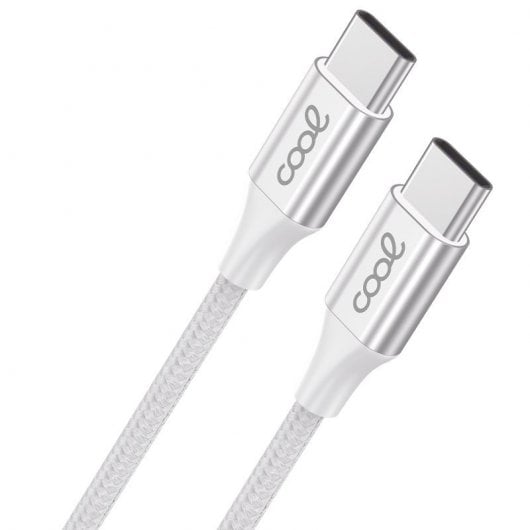 Cavo USB in nylon da tipo C a tipo C da 1,2 m bianco