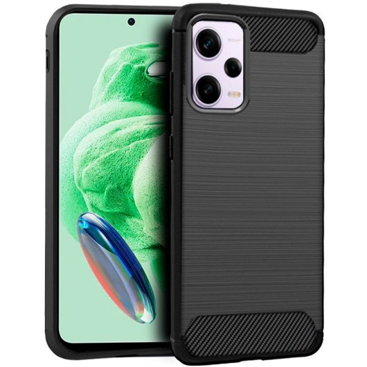Cool Capa de carbono preta para Xiaomi Redmi Note 12 5G/Poco X5 5G