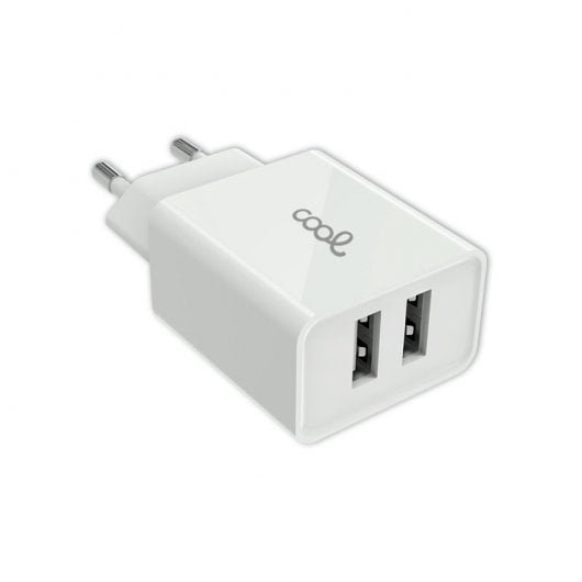 Cooles Universal-Netzwerkladegerät, Eingang 2 x USB 2,4 A, Weiß