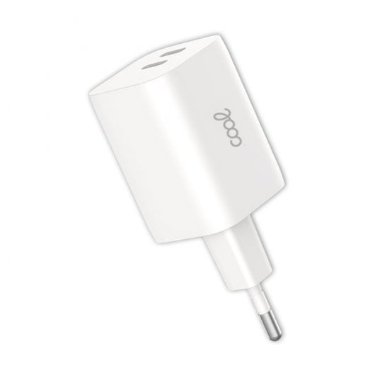 Cooles universelles Netzwerkladegerät Schnellladegerät Dual 2x USB-C 35W Weiß