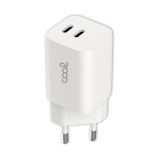 Cooles universelles Netzwerkladegerät Schnellladegerät Dual 2x USB-C 35W Weiß