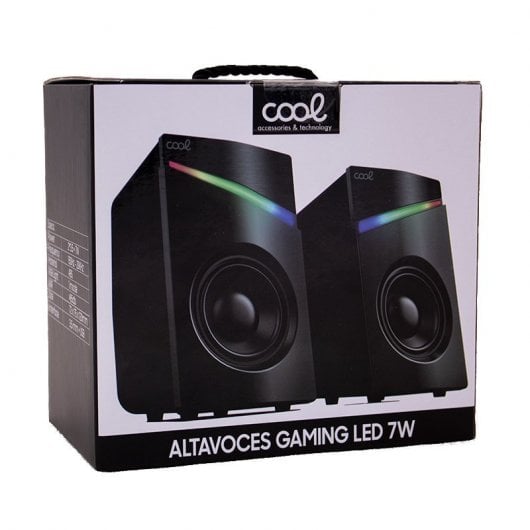 Cool Altifalantes LED USB para PC Gaming 7W Pretos