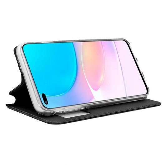 Cool Funda Flip Cover Liso Negro para Honor 50 Lite/Nova 8i
