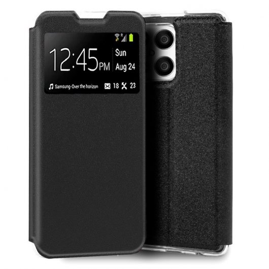 Cool Funda Flip Cover Liso Negro para Huawei Honor X8