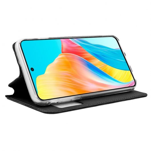 Custodia Flip Cover nera liscia e fantastica per Oppo A98 5G