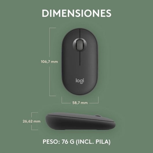 Logitech Pebble Mouse 2 M350s Mouse wireless Grafite 4000 DPI