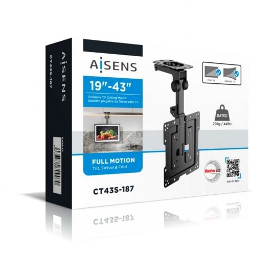 Aisens CT43S-187 Deckenhalterung für Monitor/TV bis 20Kg von 19-43 Schwarz