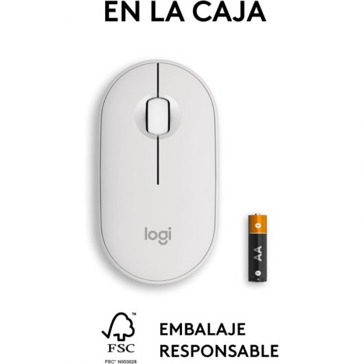 Mouse wireless Logitech Pebble Mouse 2 M350s Bianco 4000 DPI