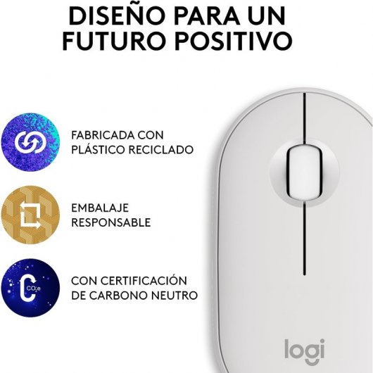 Mouse wireless Logitech Pebble Mouse 2 M350s Bianco 4000 DPI