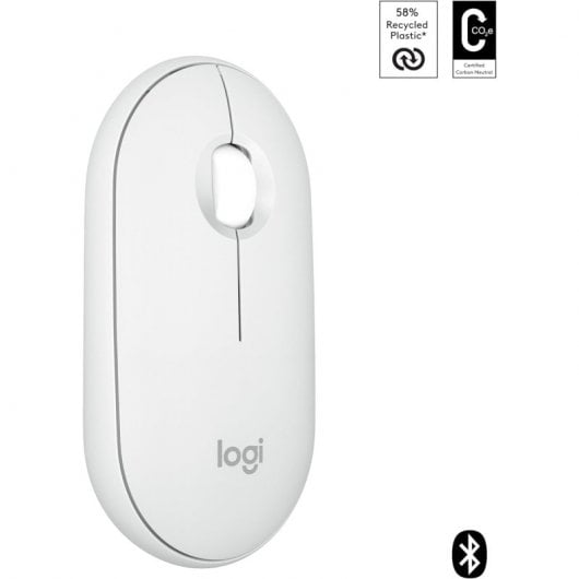 Mouse wireless Logitech Pebble Mouse 2 M350s Bianco 4000 DPI