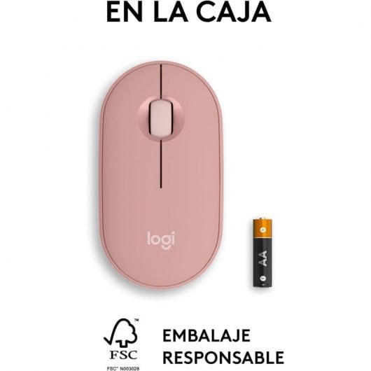 Mouse wireless Logitech Pebble Mouse 2 M350s rosa 4000 DPI