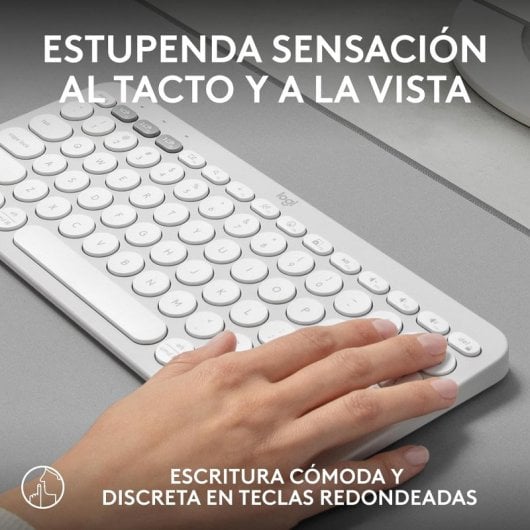 Logitech Pebble Keys 2 K380s Teclado Bluetooth Multi-Dispositivo Branco