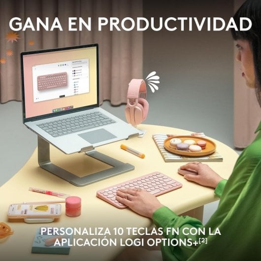Logitech Pebble Keys 2 K380s Teclado Bluetooth Multi-Dispositivo Branco