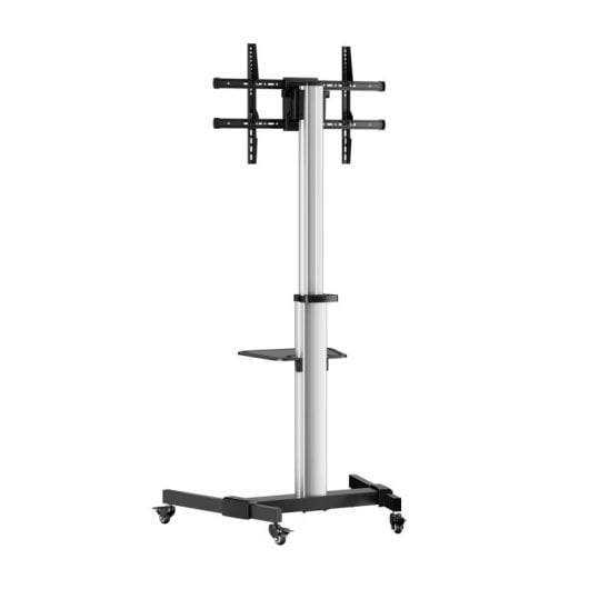 Aisens FT86TRE-197 Soporte de Suelo con Rueda, Bandeja DVD para Monitor/TV hasta 50Kg 37"-86"
