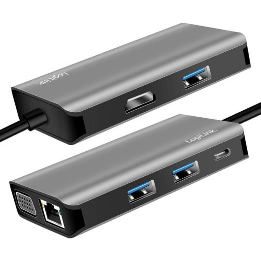 LogiLink UA0410 Hub Estação de Acoplamento USB 3.2 Gen1 de 7 Portas