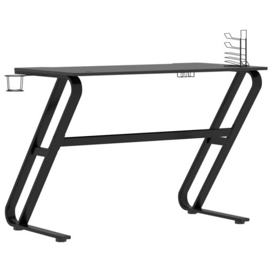 Bureau de jeu Vidaxl avec pieds en forme de Zz noir 110x60x75cm