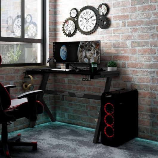 Vidaxl Escritorio Gaming Led Con Forma De Y Negro 90x60x75 Cm