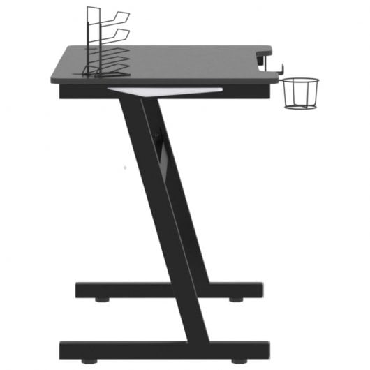 Vidaxl Escritorio Gaming Led Con Patas En Forma Z Negro 90x60x75 Cm